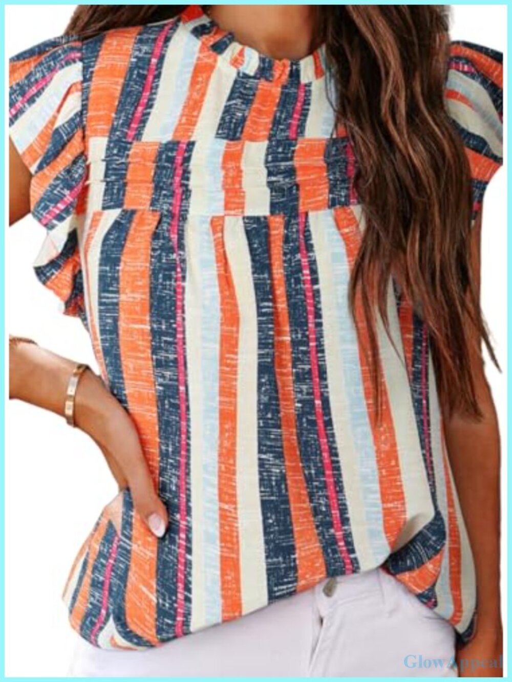 Ruffle Sleeve Sleeveless Crewneck Tank Top 100% Polyester Loose Fit Summer